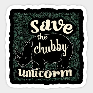 save the chubby unicorn Sticker